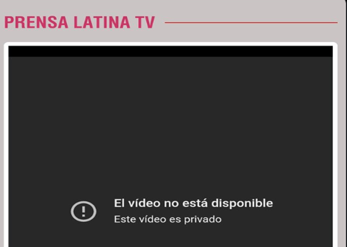 Foto:Prensa Latina denuncia ciberataque a su Canal de YouTube/Cortesía