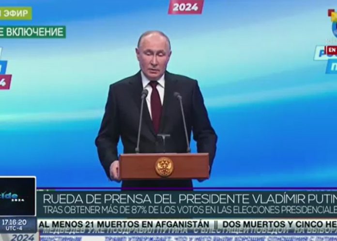 Foto: Vladimir Putin es reelecto como presidente de Rusia con el 87,19% de los votos/Cortesía