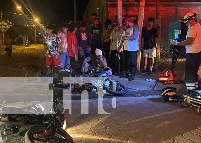 Choque entre motocicletas en Juigalpa deja conductores lesionados