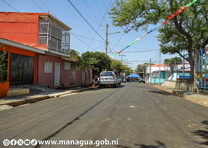 Foto: Inversión vial en el barrio Rigoberto López Pérez, Managua / TN8