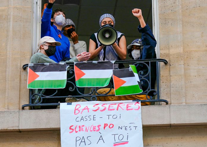 Foto: Estudiantes protestan a favor de palestina  /cortesía