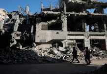 Bombardeo en Gaza