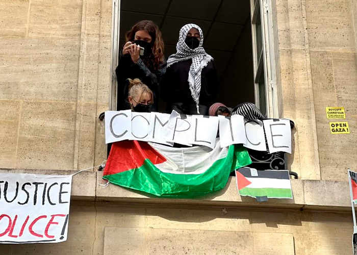Foto: Estudiantes protestan a favor de palestina  /cortesía 