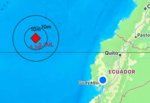 Sismo de magnitud 5,1 frente a las costas de Ecuador