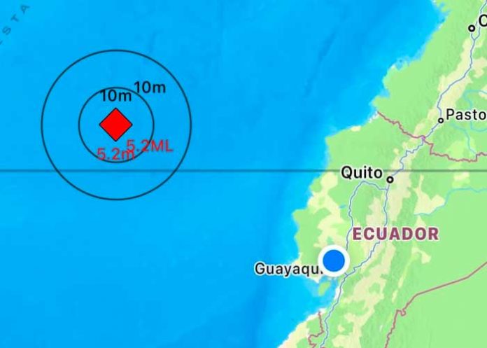 Sismo de magnitud 5,1 frente a las costas de Ecuador