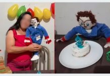 Foto: ¡Feliz cumpleaños Marcelinho! Mujer celebra a su hijo de trapo por un año más / Cortesía