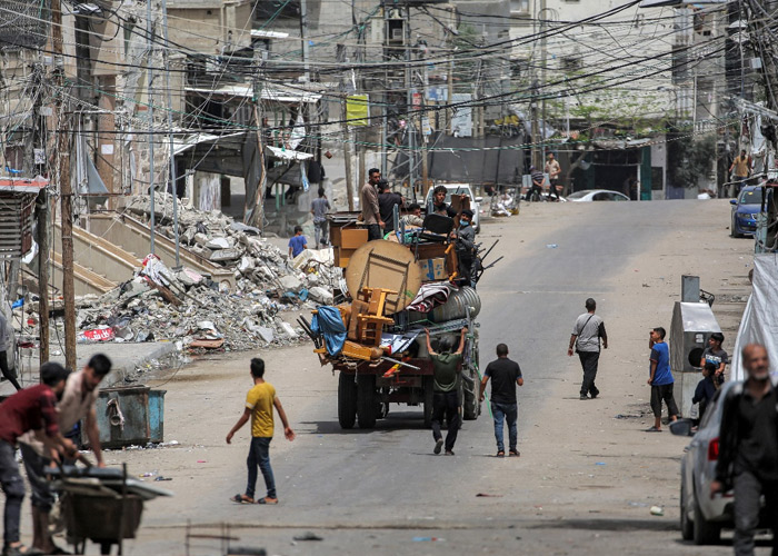Palestinos huyen de Rafah ante la amenaza de una ofensiva