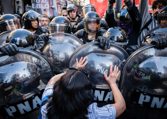 Foto: Represión en Argentina /cortesía