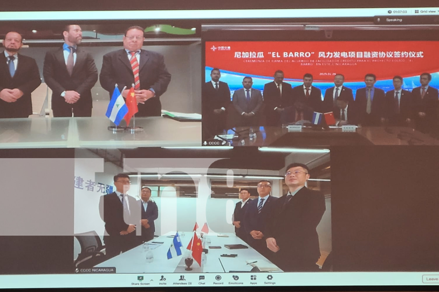 Foto: Nicaragua y China avanzan con el Proyecto Eólico "El Barro"/TN8
