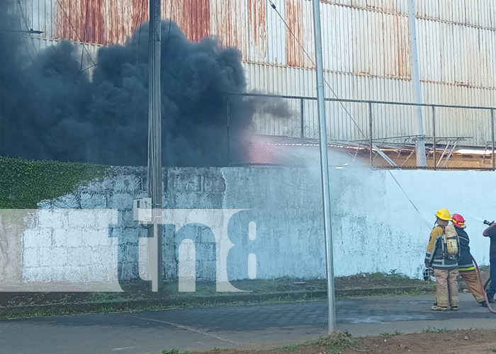 Foto: Incendio en una fábrica de Dolores, Carazo / TN8