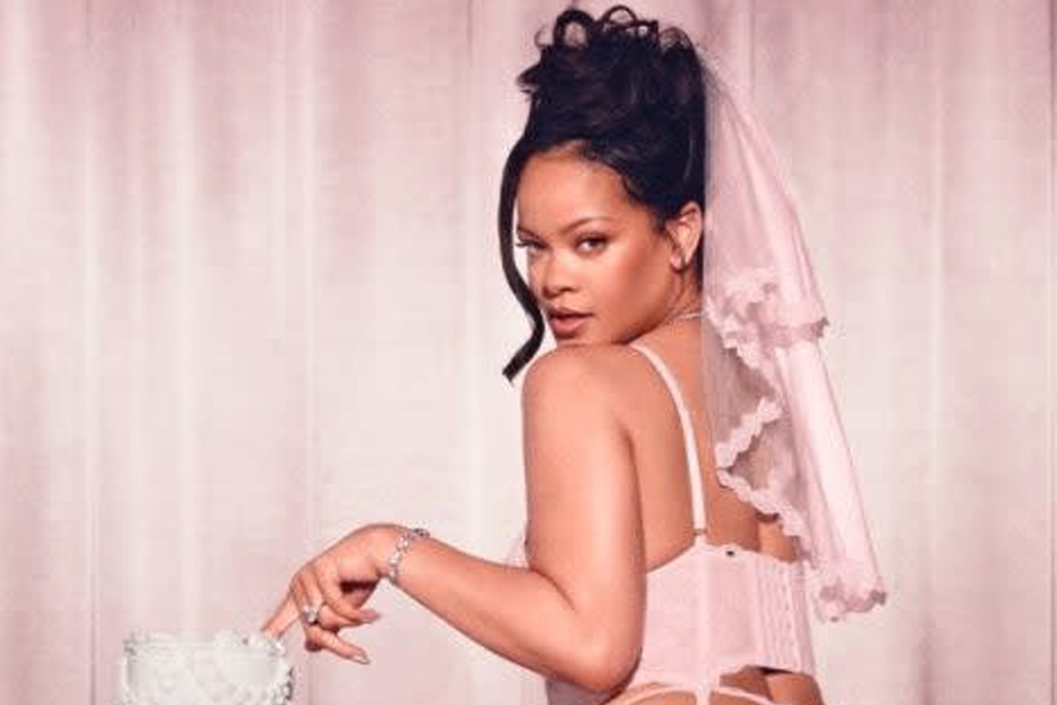 Photo: Rihanna reinvents wedding lingerie/courtesy