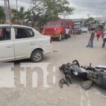 Foto: Accidente entre moto y taxi en Estelí / TN8